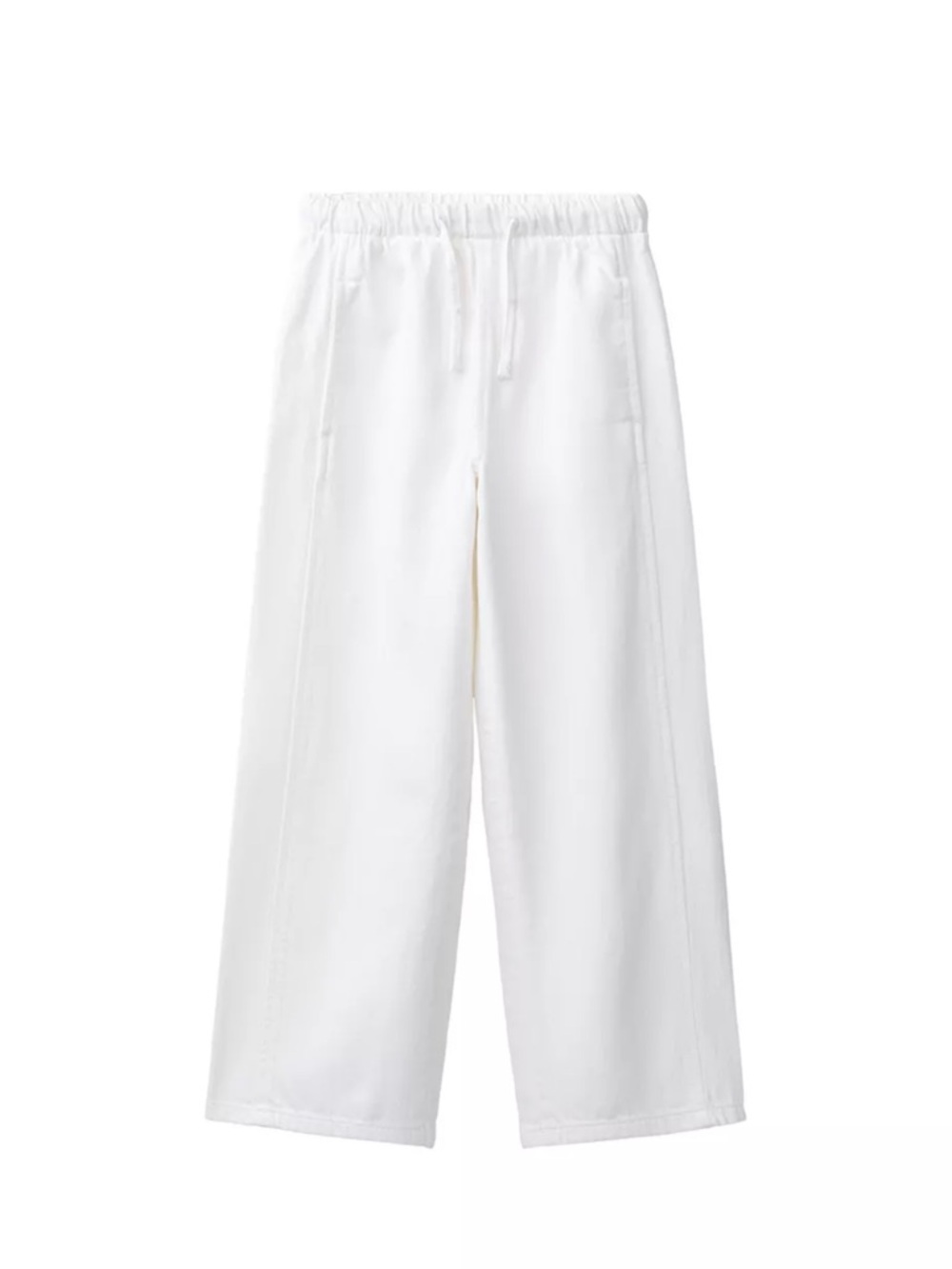 Zara White Wide-Leg Drawstring Pants